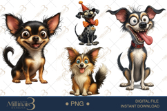 Funny Watercolor Quirky Dogs Clipart Product Image 1