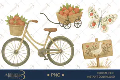 Strawberry Goose Clipart PNG | Cute Cottagecore Design Product Image 1
