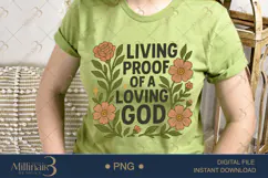 Boho Living Proof of a Loving God PNG |Christian Floral PNG Product Image 2