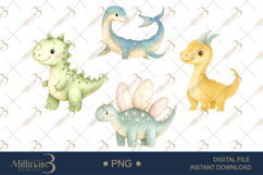 Cute Dinosaurs Watercolor Clipart Product Image 1
