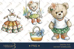 Cute Bear Fashion Clipart Baby Shower Invitations Product Image 1
