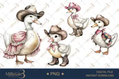 Silly Goose Cowgirl Clipart |Silly Western Clipart Product Image 1
