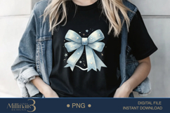 Coquette Bow USA Flag PNG | Girly 4th of July PNG for Tees Product Image 2