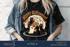 Ghosts and Black Cats Halloween PNG | Halloween Sublimation Product Image 2