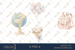 Cute Kids and Animals Blac To School Clipart Product Image 1