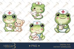 Cute Nurse Frog Clipart PNG |Frog Medical Cliparts Product Image 1