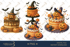 Halloween Cake Clipart Sublimation | Halloween PNG Product Image 1