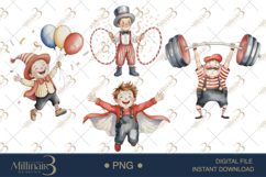 Circus Watercolor Clipart |Hand Painted Circus PNG Product Image 1