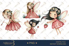 Strawberry Fairy PNG Fantasy Clipart Product Image 1