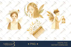 Vintage Sepia Fairy Woodland Clipart Product Image 1