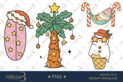 Groovy Summer Christmas Retro Clipart | Christmas in July Product Image 1