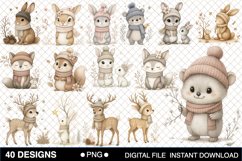 Winter Forest Animals Clipart Bundle Product Image 2
