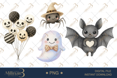 Watercolor Cute Halloween Clipart | Adorable Fall Graphics Product Image 1