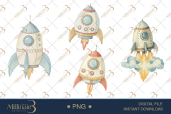 Astronaut And Space Clipart |Cute Astronaut and Galaxy Desig Product Image 1