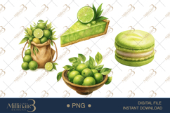 Key Lime Watercolor Clipart Product Image 1
