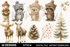 Winter Forest Animals Clipart Bundle Product Image 3