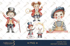 Circus Watercolor Clipart |Hand Painted Circus PNG Product Image 1