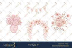Pink Toile Baby Clipart PNG Product Image 1