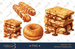 Watercolor Autumn Sweet Treats Sublimation Clipart Product Image 1