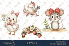 Spring Cottage Clipart |Cozy Watercolor House & Garden Eleme Product Image 1