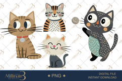 Cartoon Cat PNG Clipart |Cute Cats in Fun Cat PNG Product Image 1
