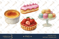 Watercolor French Patisserie Clipart Product Image 1