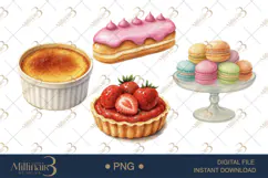 Watercolor French Patisserie Clipart Product Image 1