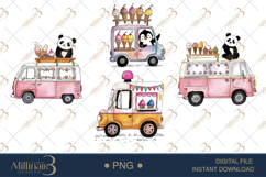 Ice Cream Truck Clipart PNG |Cute Summer Food Truck Product Image 1