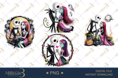 Cute Halloween Skeleton Couple Spooky Jack Clipart Product Image 1