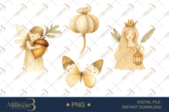 Vintage Sepia Fairy Woodland Clipart Product Image 1