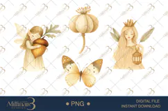 Vintage Sepia Fairy Woodland Clipart Product Image 1