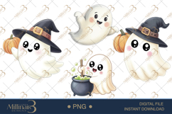 Cute Ghost Halloween Clipart Product Image 1
