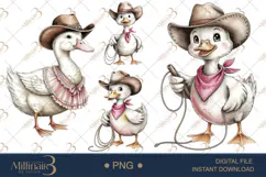 Silly Goose Cowgirl Clipart |Silly Western Clipart Product Image 1