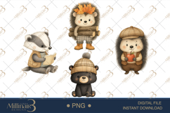 Cozy Woodland Fall Animals Clipart Product Image 1