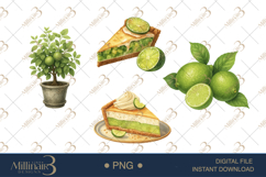 Key Lime Watercolor Clipart Product Image 1