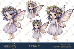 Purple Fairy Clipart |Whimsical Fantasy PNGs Product Image 1