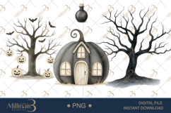Watercolor Cute Halloween Clipart | Adorable Fall Graphics Product Image 1