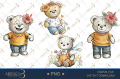 Cute Bear Fashion Clipart Baby Shower Invitations Product Image 1