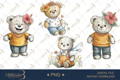 Cute Bear Fashion Clipart Baby Shower Invitations Product Image 1