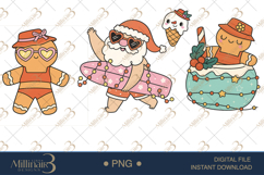 Groovy Summer Christmas Retro Clipart | Christmas in July Product Image 1