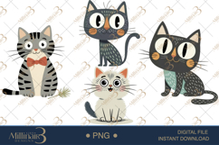 Cartoon Cat PNG Clipart |Cute Cats in Fun Cat PNG Product Image 1