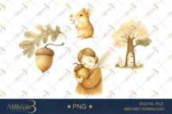 Vintage Sepia Fairy Woodland Clipart Product Image 1