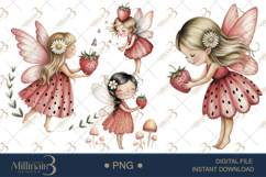 Strawberry Fairy PNG Fantasy Clipart Product Image 1