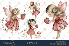 Strawberry Fairy PNG Fantasy Clipart Product Image 1