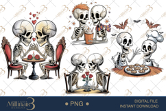 Romantic Skeleton Couple Clipart |Love Never Dies Product Image 1