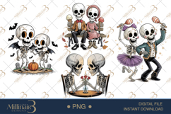 Romantic Skeleton Couple Clipart |Love Never Dies Product Image 1