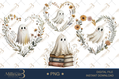Vintage Fall Ghost Clipart PNG | Cute Turkey Fall Graphi Product Image 1