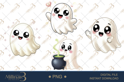 Cute Ghost Halloween Clipart Product Image 1
