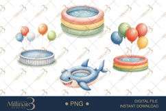 Cute Summer Pool Party Clipart Product Image 1