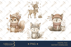 Winter Forest Animals Clipart Product Image 1